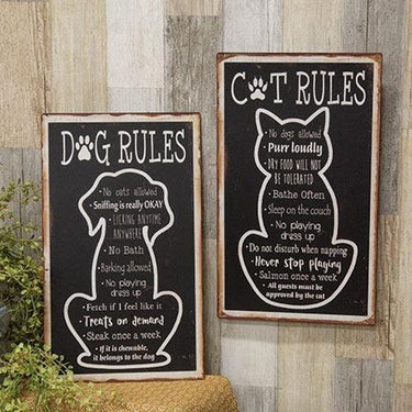Dog Rules Metal Sign - The Fox Decor